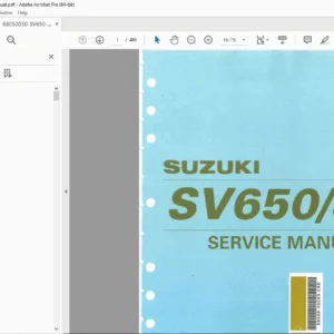 Suzuki SV650 Service Manual PDF (1999-2002 Models)