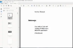 Tektronix TAS465 / TAS455 Oscilloscope Service Manual - PDF Download