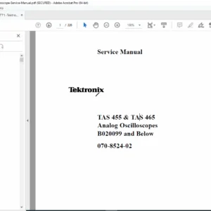 Tektronix TAS465 / TAS455 Oscilloscope Service Manual - PDF Download