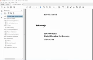 Tektronix TDS3000 Series Digital Phosphor Oscilloscopes Service Manual - PDF