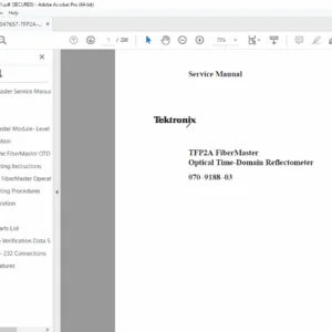 Tektronix TFP2A FiberMaster OTDR Service Manual PDF - Module Level Repair