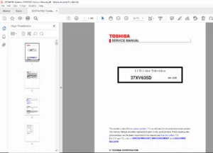 Toshiba 37XV635D LCD TV Service Manual – PDF Download