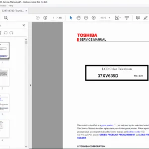Toshiba 37XV635D LCD TV Service Manual – PDF Download