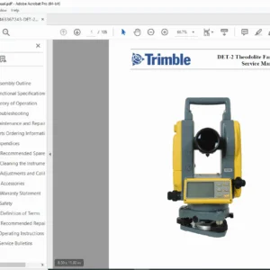 Trimble DET-2 Theodolite Family Service Manual PDF