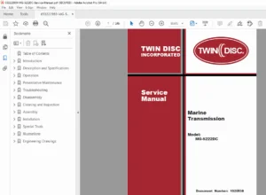 Twin Disc MG-5222DC Marine Transmission Service Manual – PDF Download