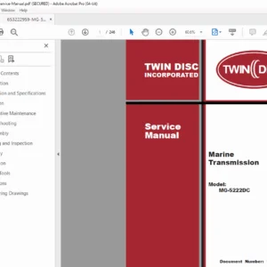 Twin Disc MG-5222DC Marine Transmission Service Manual – PDF Download