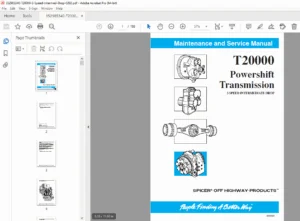 Twin Disc T20000 3-Speed Intermediate Drop Transmission Service Manual – PDF Download