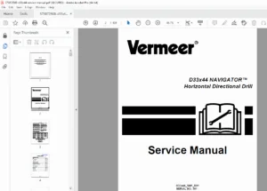 Vermeer D33x44 Navigator Directional Drill Service Manual – PDF Download