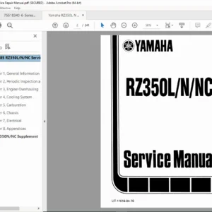 Yamaha RZ350L N NC Service Repair Manual – PDF Download