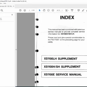 Yamaha XS1100 H/SH/LH Service Manual PDF (Repair/Engine/Wiring '81)