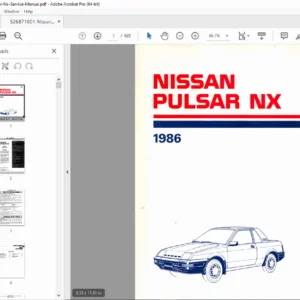 1986 Nissan Pulsar NX (N12) Service Repair Manual (E16 Engine) - PDF