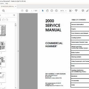 2000 Commercial Hummer Service Manual - PDF DOWNLOAD