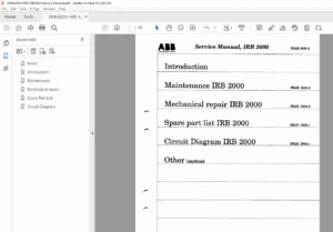 ABB IRB2000 M93 Industrial Robot Service Manual PDF