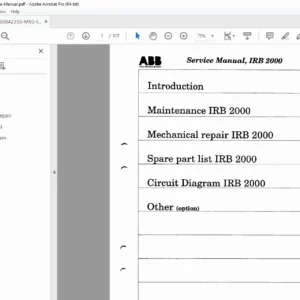 ABB IRB2000 M93 Industrial Robot Service Manual PDF