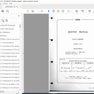 ALOKA SSD-1100 Diagnostic Ultrasound Service Manual - PDF DOWNLOAD