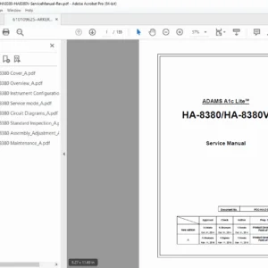 ARKRAY ADAMS A1c Lite HA-8380 & HA-8380V Service Manual – PDF