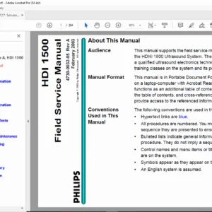 ATL HDI 1500 Ultrasound System Service Manual – PDF Download