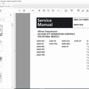 Allison 3000–3500–3700 4th Gen Transmission Service Manual (SM4013EN) - PDF