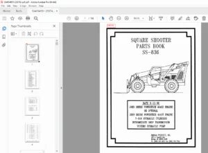 Baraga Square Shooter SS-836 Parts Book PDF Telehandler John Deere 4045D 4045T - PDF