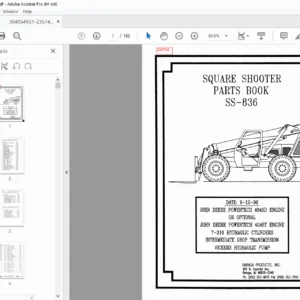 Baraga Square Shooter SS-836 Parts Book PDF Telehandler John Deere 4045D 4045T - PDF