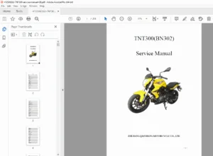 Benelli TNT 300 / QJ300 Service Manual - PDF DOWNLOAD