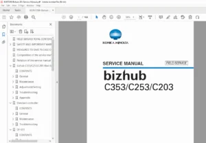 Bizhub C353 C253 C203 Service Manual 2007 - PDF DOWNLOAD