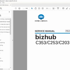 Bizhub C353 C253 C203 Service Manual 2007 - PDF DOWNLOAD