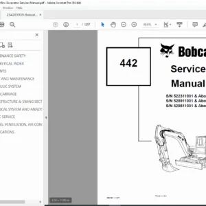 Bobcat 442 Mini Excavator Service Manual PDF – Complete Repair Guide