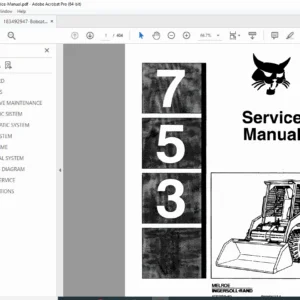 Bobcat 753 Skid Steer Loader Service Repair Manual – PDF