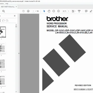 Brother DP-525CJ Electronic Word Processor Service Manual – PDF
