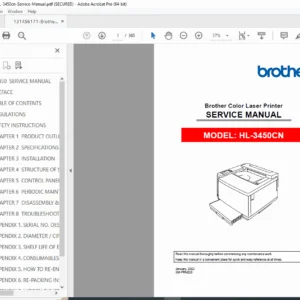 Brother HL-3450CN Color Laser Printer Service Manual - PDF