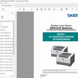 Brother HL-5240 / 5250DN / 5270DN / 5280DW Service Manual PDF