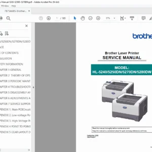 Brother HL-5240 / HL-5250D / HL-5270DN Laser Printer Service Manual PDF