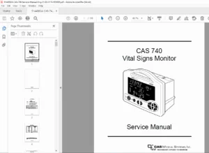 CAS 740 Vital Signs Monitor Service Manual – PDF Download