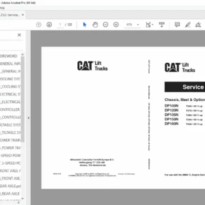 CAT DP100N–DP160N Lift Truck Service Manual –  PDF DOWNLOAD