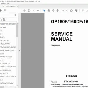 Canon GP160 Service Manual PDF DOWNLOAD