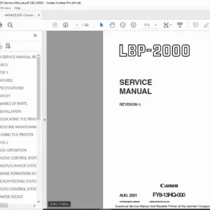 Canon LBP-2000 Laser Printer Service Manual – PDF Download