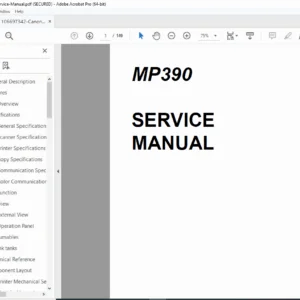 Canon MultiPass MP390 / MP370 / MP360 Service Manual - PDF