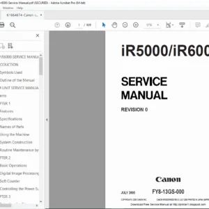 Canon iR5000/iR6000 imageRunner Copier Service Manual PDF - Complete Guide