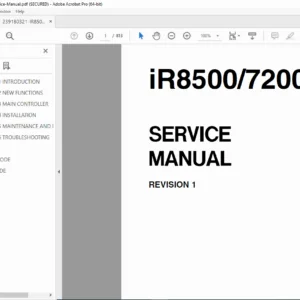 Canon iR8500 iR7200 Service Manual - Technical Repair Guide PDF