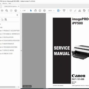 Canon imagePROGRAF iPF500 Service Manual – Repair & Troubleshooting PDF