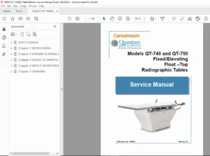 Carestream Quantum QT-740 & QT-750 Radiographic Table Service Manual - PDF