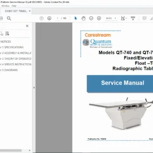 Carestream Quantum QT-740 & QT-750 Radiographic Table Service Manual - PDF