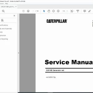 Caterpillar G3516E Gas Engine Service Manual – PDF Download