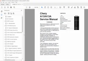 Chery A13 / A13A Service Manual – Complete Workshop PDF