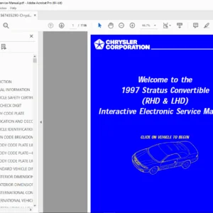 Chrysler Stratus 1995–2000 Service Manual – Complete Workshop Repair PDF