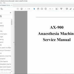 Comen AX-900 Anaesthesia Machine Service & Repair Manual PDF