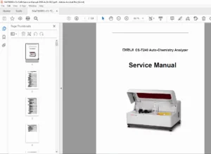 DIRUI CS-T240 Auto-Chemistry Analyzer Service Manual - PDF