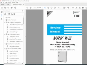 Daikin VRV Water Cooled Heat Pump / Heat Recovery (RWEYQ8–30) Service Manual – PDF