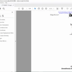 Dräger Fabius Anesthesia Workstation Service Manual PDF